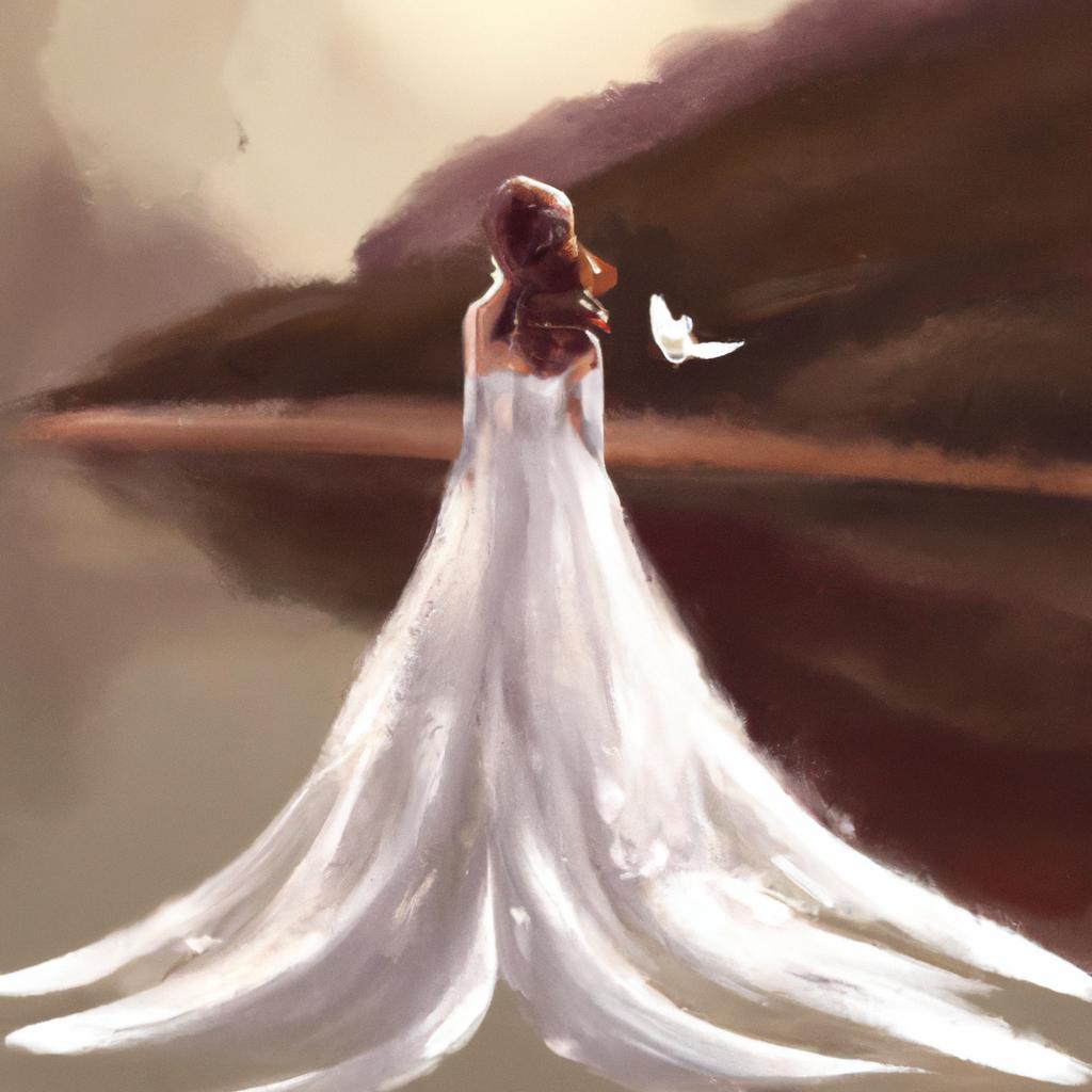 Imagem de capa do post "O Que Significa Sonhar com Vestido de Noiva? Descubra!" com um desenho digital