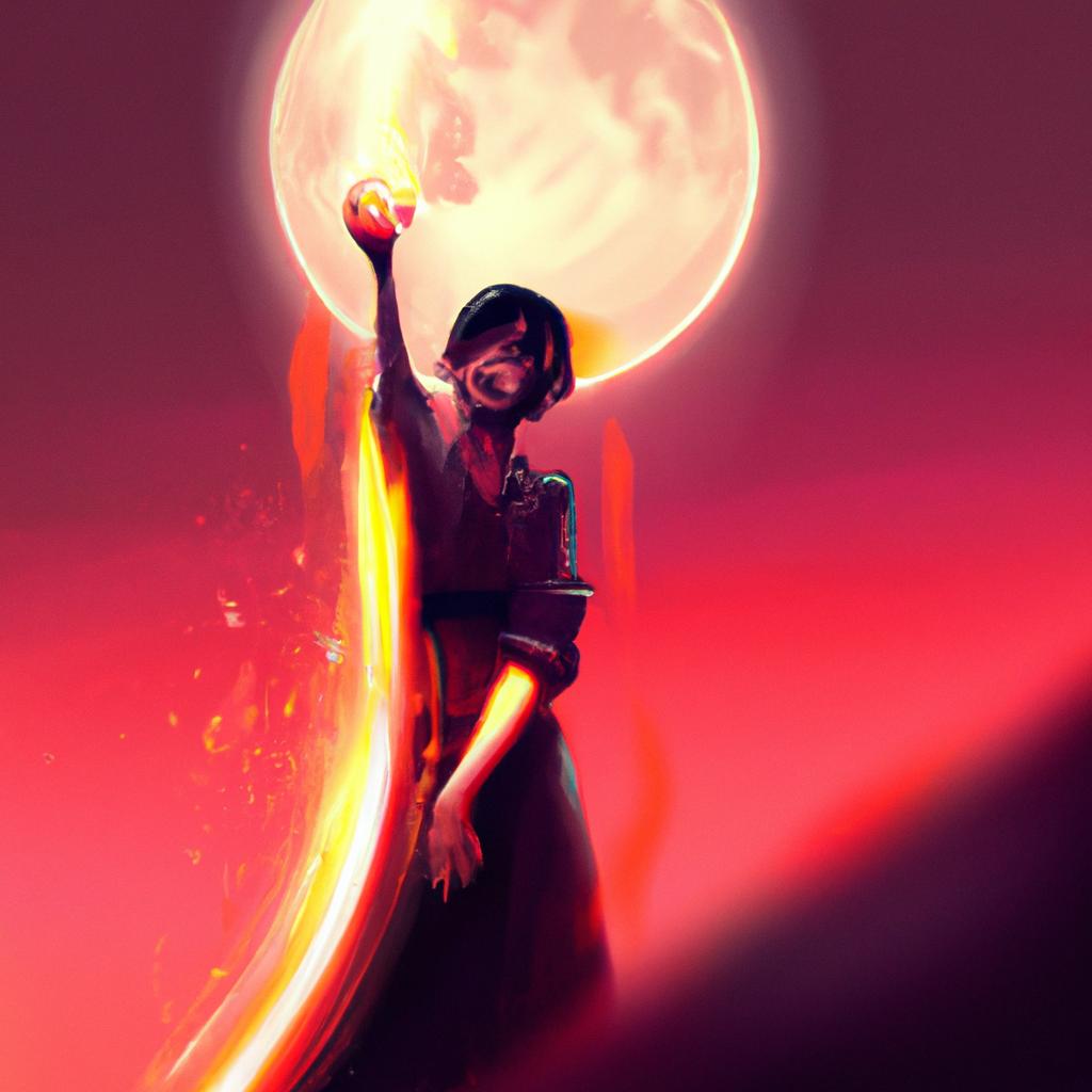 Imagem de capa do post "Descubra o que Significa Sonhar com a Lua Pegando Fogo!" com um desenho digital