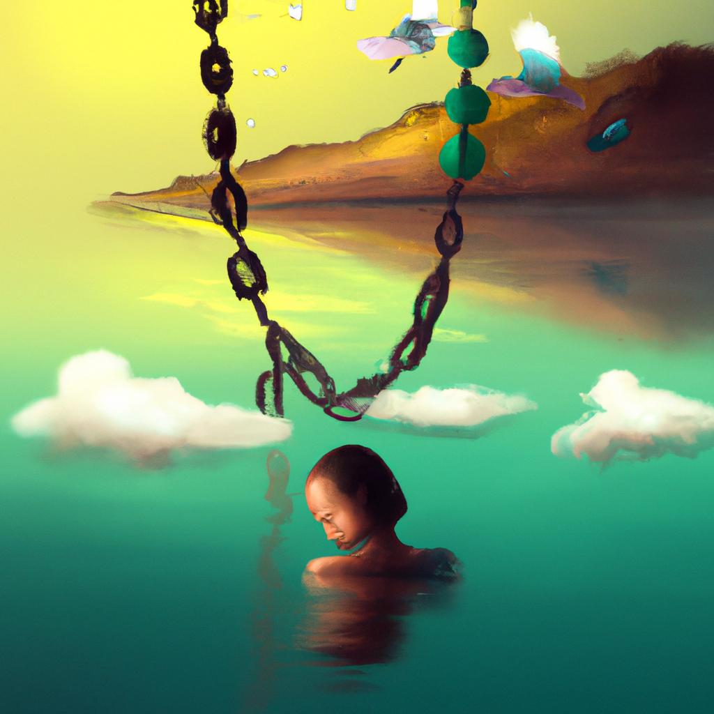 Imagem de capa do post "Descubra o que Significa Sonhar com Água Limpa e Corrente!" com um desenho digital
