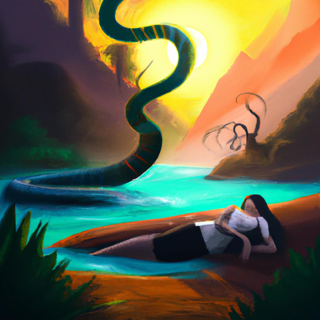 Imagem de capa do post "O Que Significa Sonhar com Anaconda? Descubra Agora!" com um desenho digital