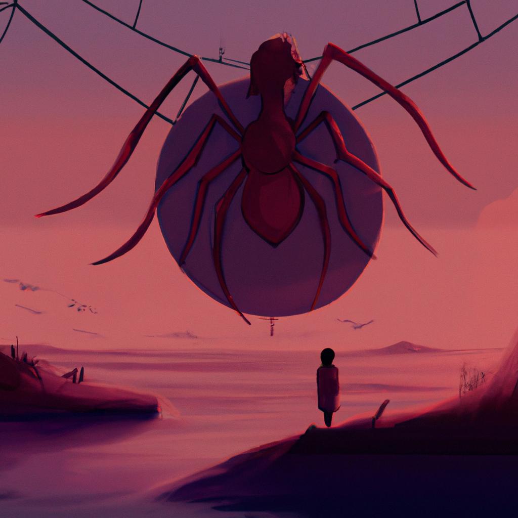 Imagem de capa do post "O Que Significa Sonhar com Aranha Grande? Descubra Aqui!" com um desenho digital