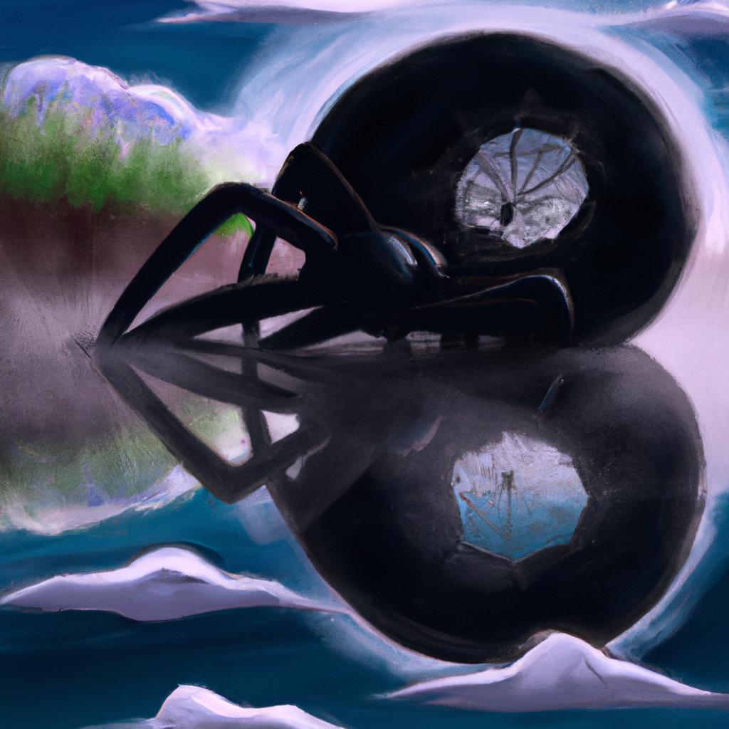 Imagem de capa do post "Descubra o que Significa Sonhar com Aranha Preta e Grande!" com um desenho digital