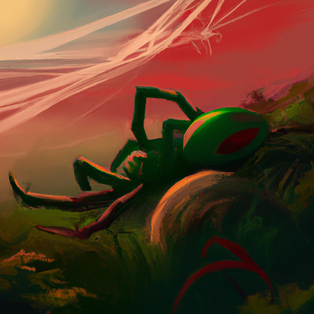 Imagem de capa do post Descubra o Que Significa Sonhar com Aranha Verde! com um desenho digital