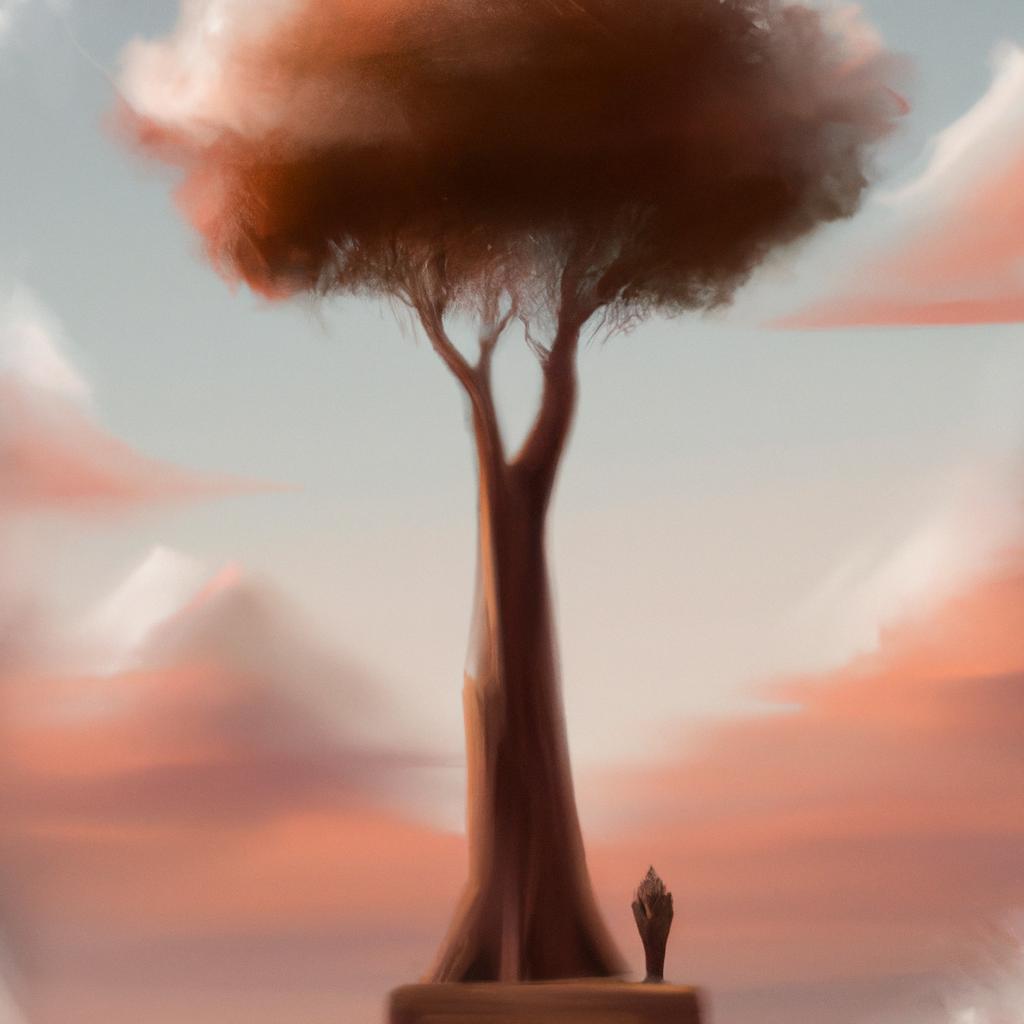 Imagem de capa do post "Descubra o Que Significa Sonhar com Arvore Muito Alta!" com um desenho digital