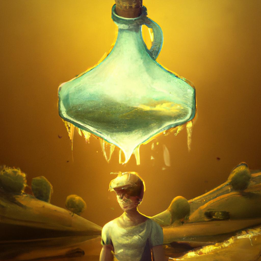 Imagem de capa do post "Descubra o que Significa Sonhar com Azeite!" com um desenho digital