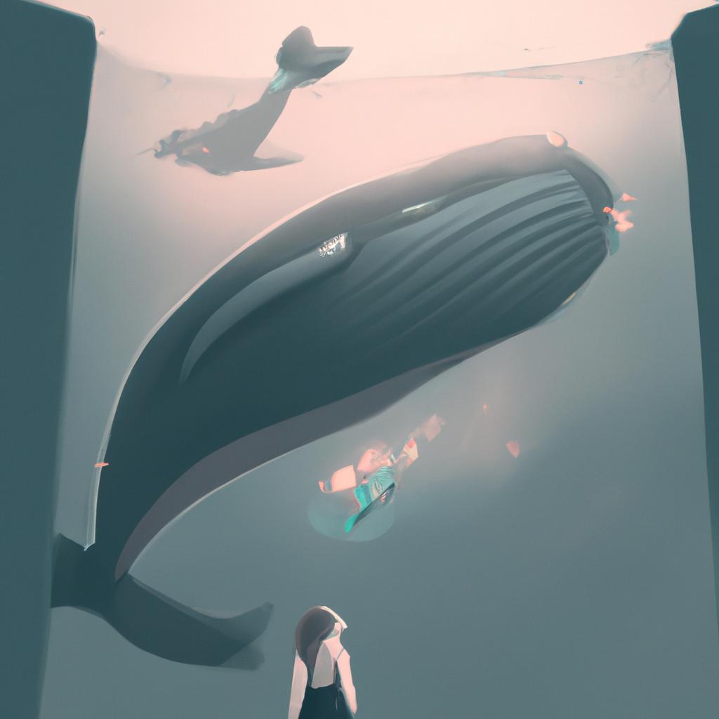 Imagem de capa do post "Descubra o Que Significa Sonhar com Baleia Preta!" com um desenho digital