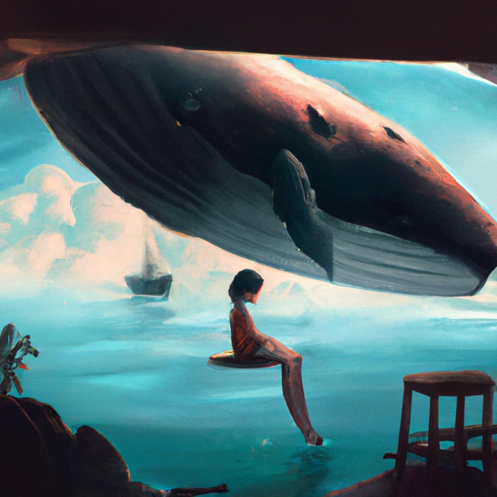 Imagem de capa do post "O Que Significa Sonhar com Baleia? Descubra aqui!" com um desenho digital