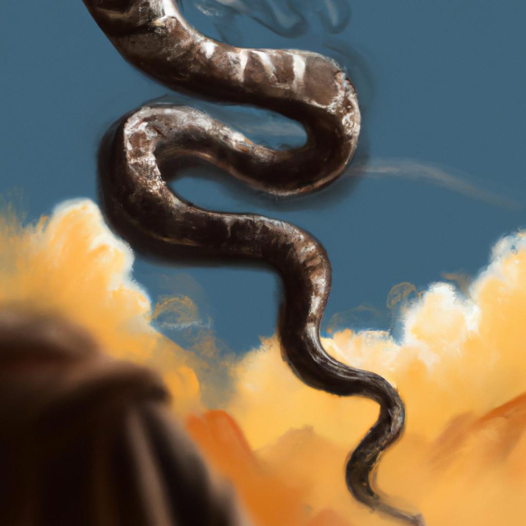 Imagem de capa do post "Descubra o Que Significa Sonhar com Muitas Cobras!" com um desenho digital