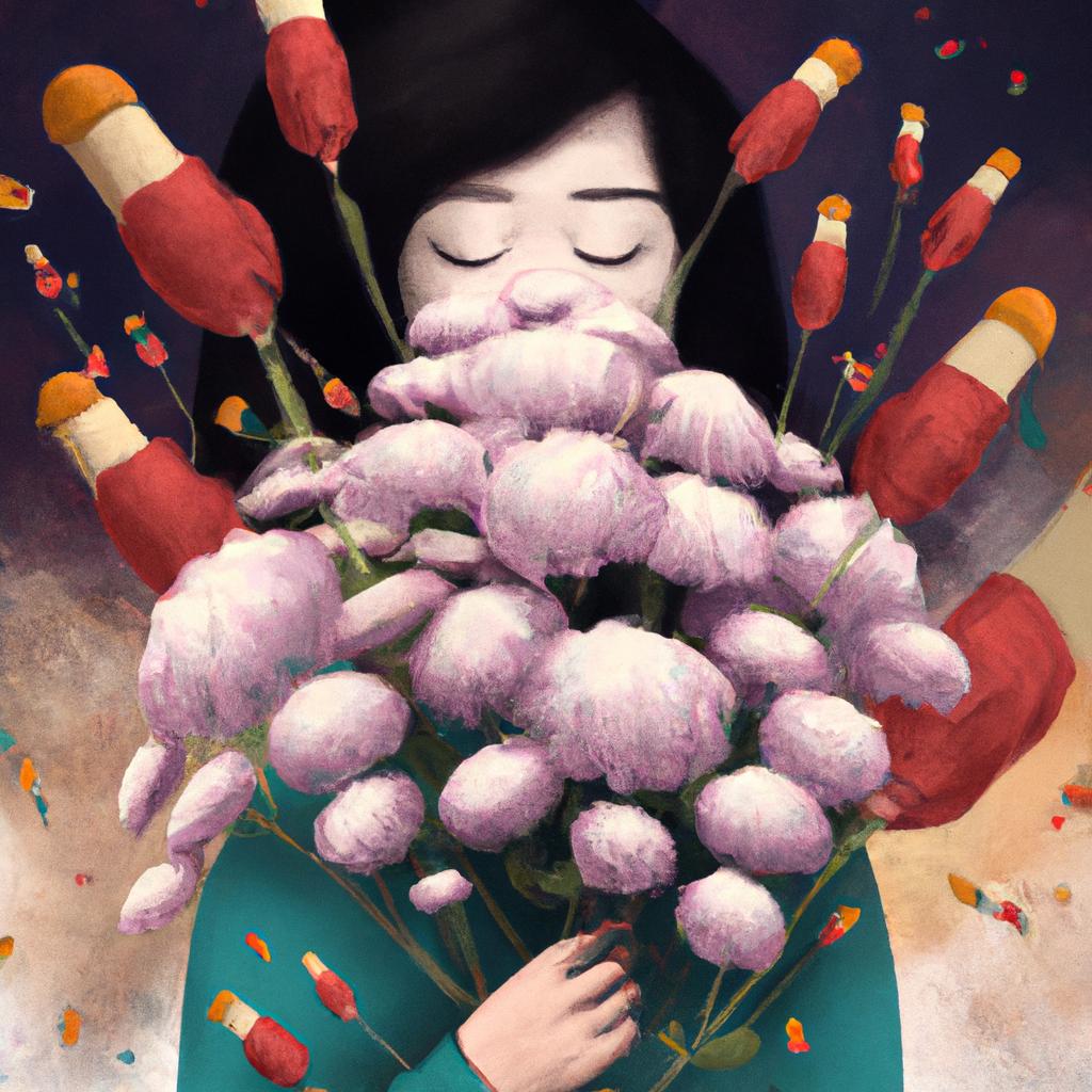 Imagem de capa do post "Descubra o Que Significa Sonhar com Buquê de Flores!" com um desenho digital