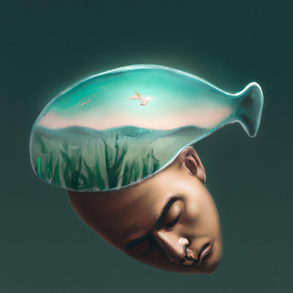Imagem de capa do post "Descubra o que Significa Sonhar com Cabeça de Peixe!" com um desenho digital