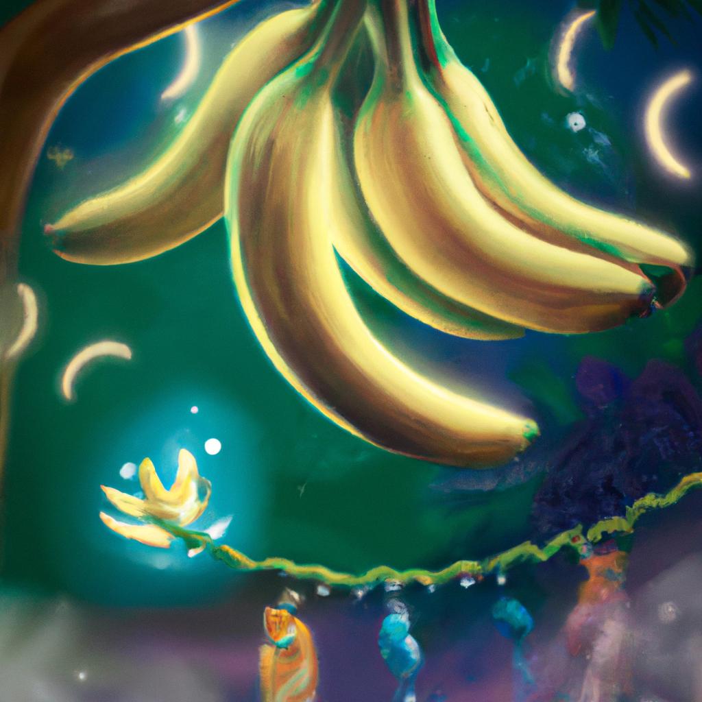 Imagem de capa do post "Descubra o Significado de Sonhar com Cacho de Banana!" com um desenho digital