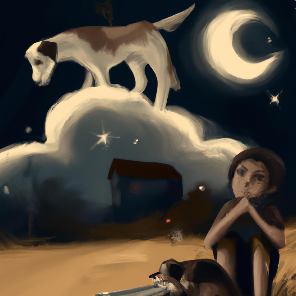 Imagem de capa do post "Descubra o Que Significa Sonhar com Cachorra Parindo!" com um desenho digital