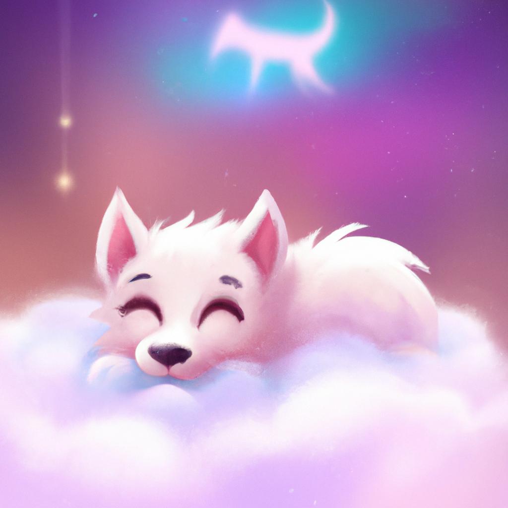 Imagem de capa do post "Descubra o que Significa Sonhar com Cachorrinho Branco!" com um desenho digital
