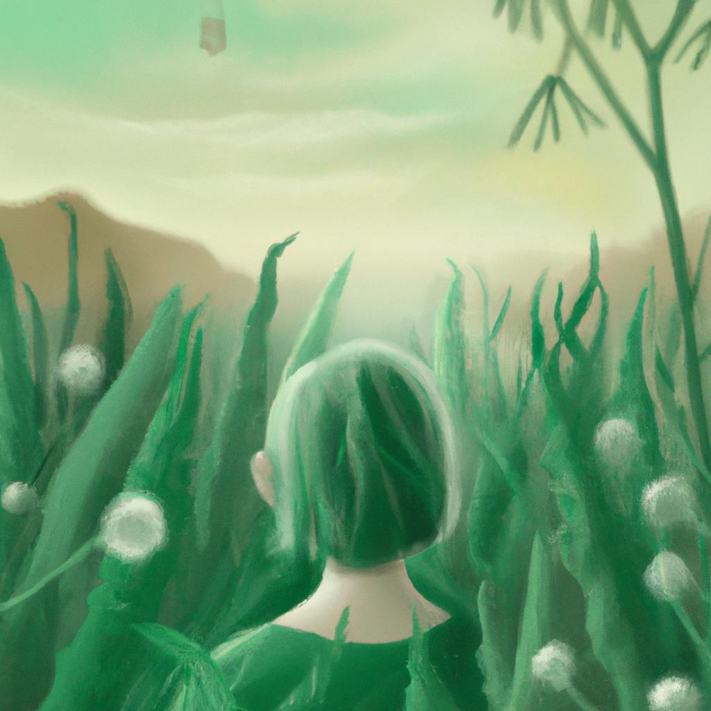 Imagem de capa do post "O que Significa Sonhar com Capim Verde? Descubra!" com um desenho digital