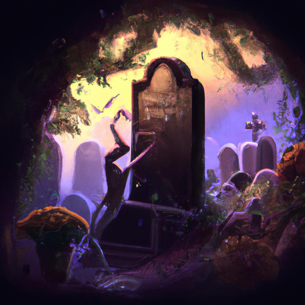 Imagem de capa do post "Descubra o Que Significa Sonhar com Cimitério!" com um desenho digital