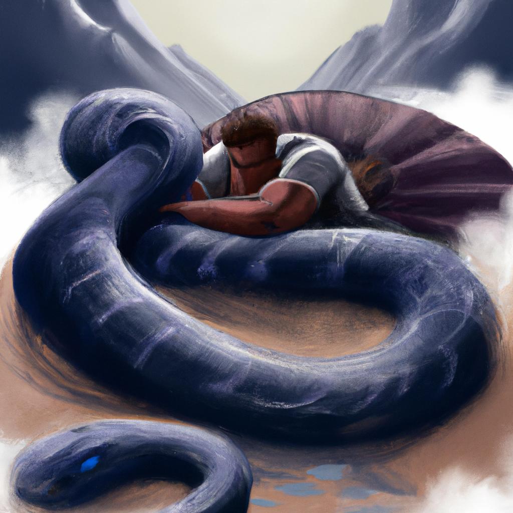 Imagem de capa do post "Descubra o Que Significa Sonhar com Cobra Braba!" com um desenho digital