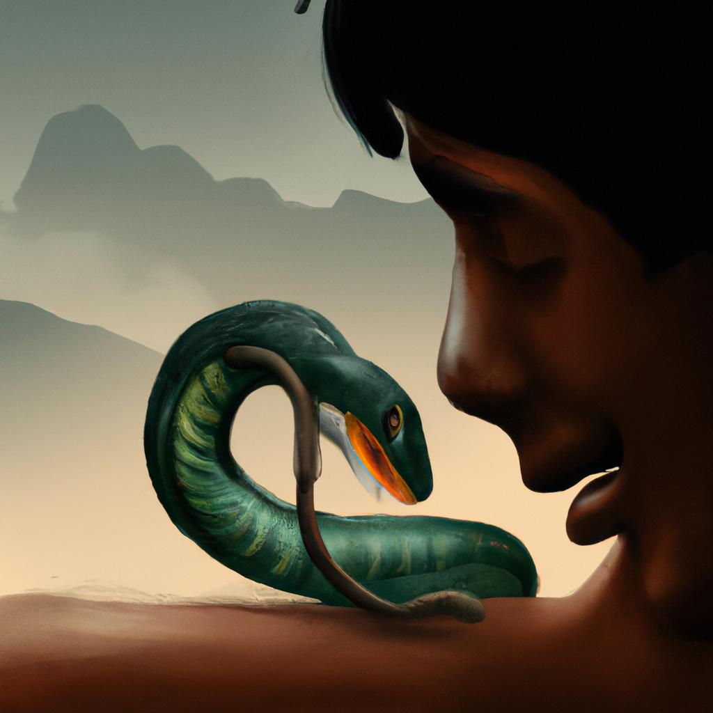 Imagem de capa do post "Cobra Comendo: O Que Significa Sonhar com Isto?" com um desenho digital
