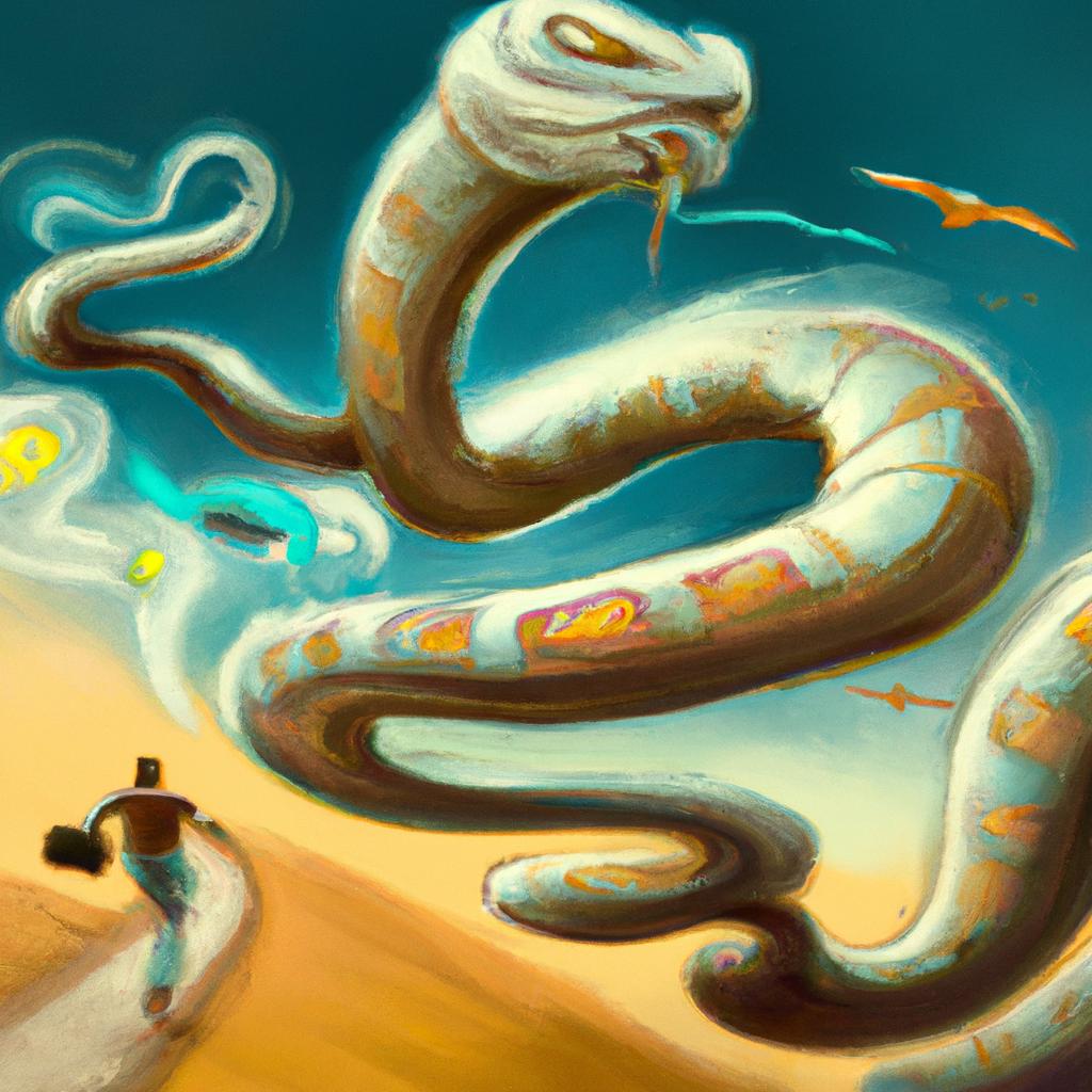 Imagem de capa do post "Descubra o Que Significa Sonhar com Cobra Correndo!" com um desenho digital