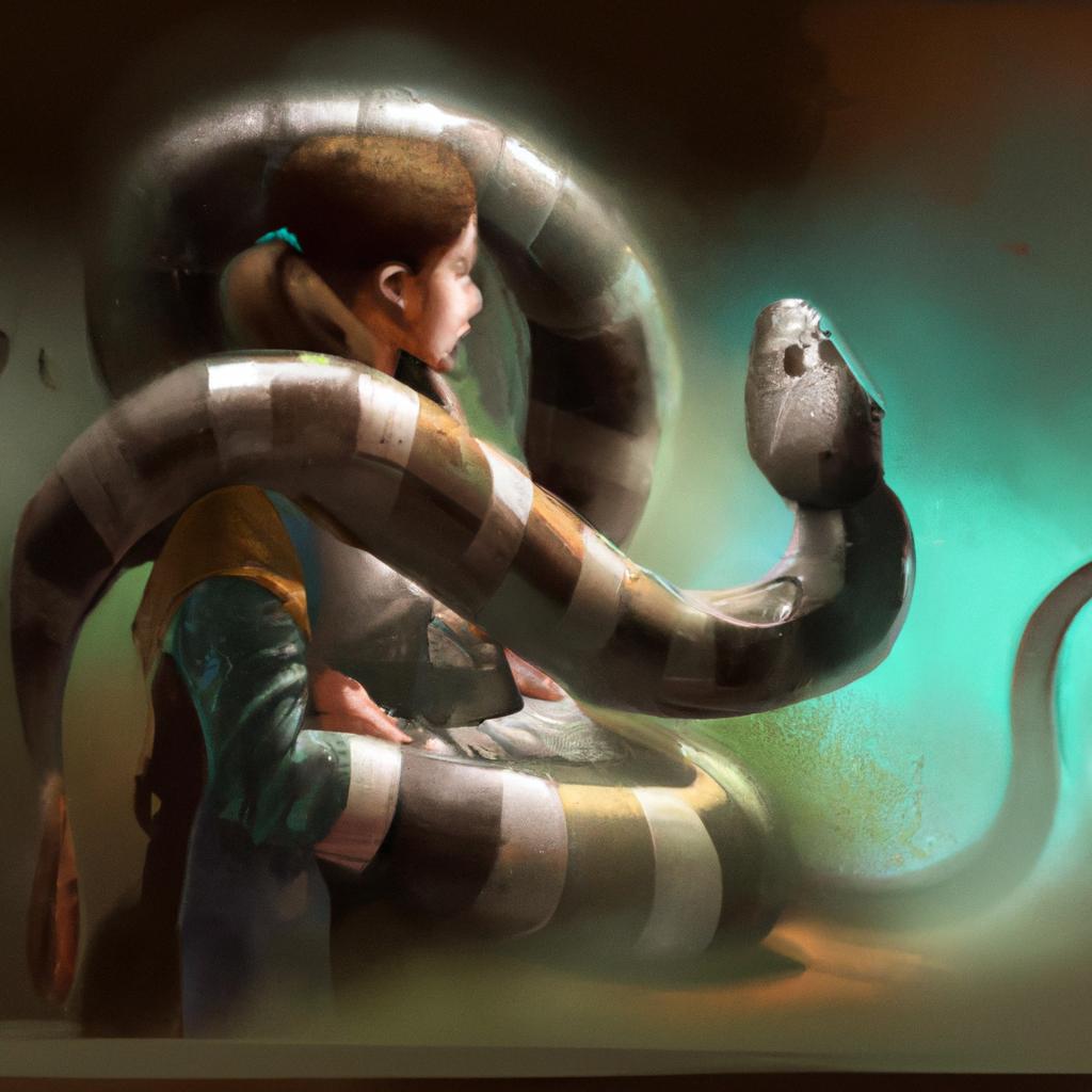 Imagem de capa do post "Descubra o Que Significa Sonhar com Cobra de Estimação!" com um desenho digital