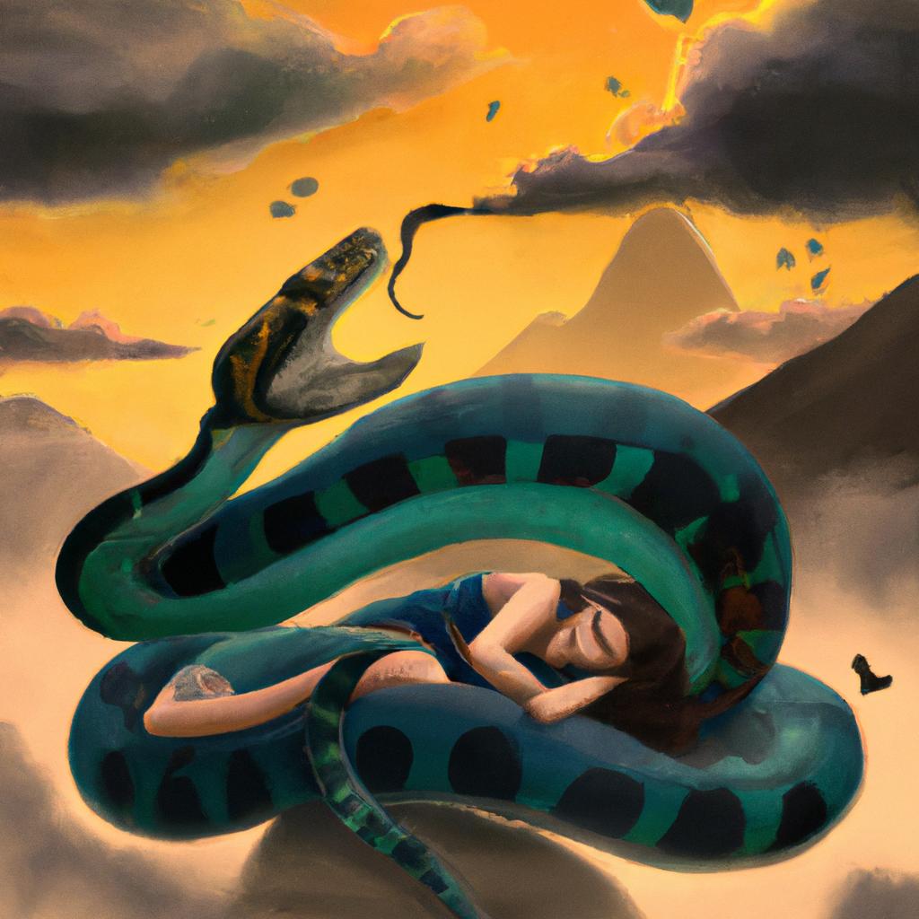 Imagem de capa do post "Descubra o Significado de Sonhar com Cobra e Gato!" com um desenho digital