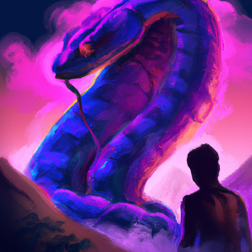 Imagem de capa do post Cobra Enorme no Sonho: O que Significa? com um desenho digital
