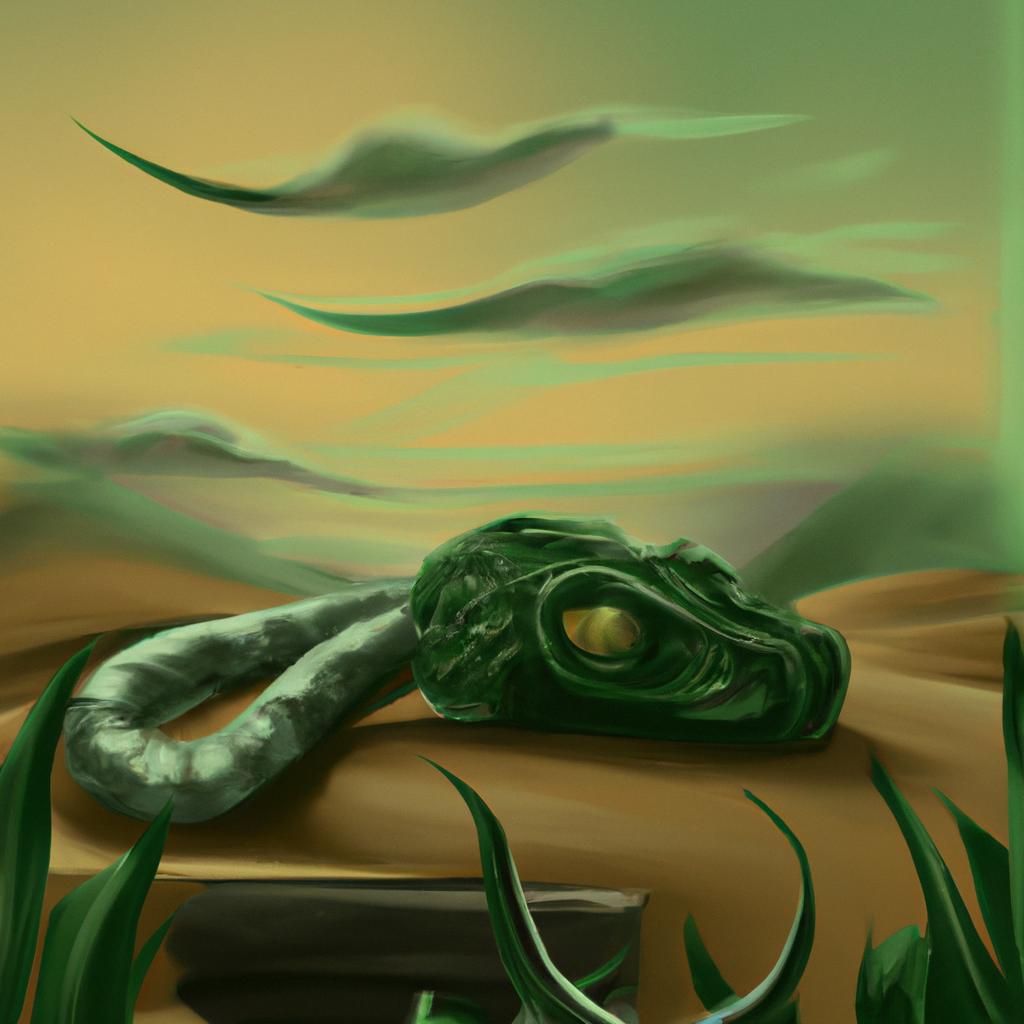 Imagem de capa do post "Descubra o Significado de Sonhar com Cobra Grande e Verde!" com um desenho digital