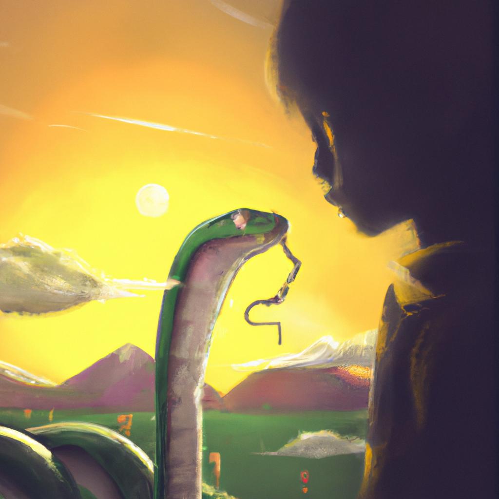 Imagem de capa do post Descubra o que Significa Sonhar com Cobra Lhe Picando! com um desenho digital