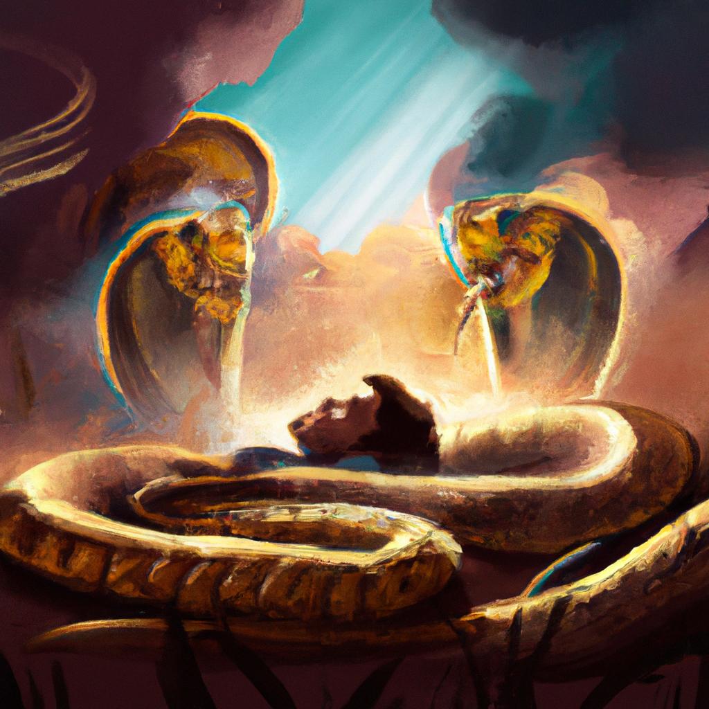Imagem de capa do post "Descubra o Que Significa Sonhar com Cobra Me Mordendo!" com um desenho digital