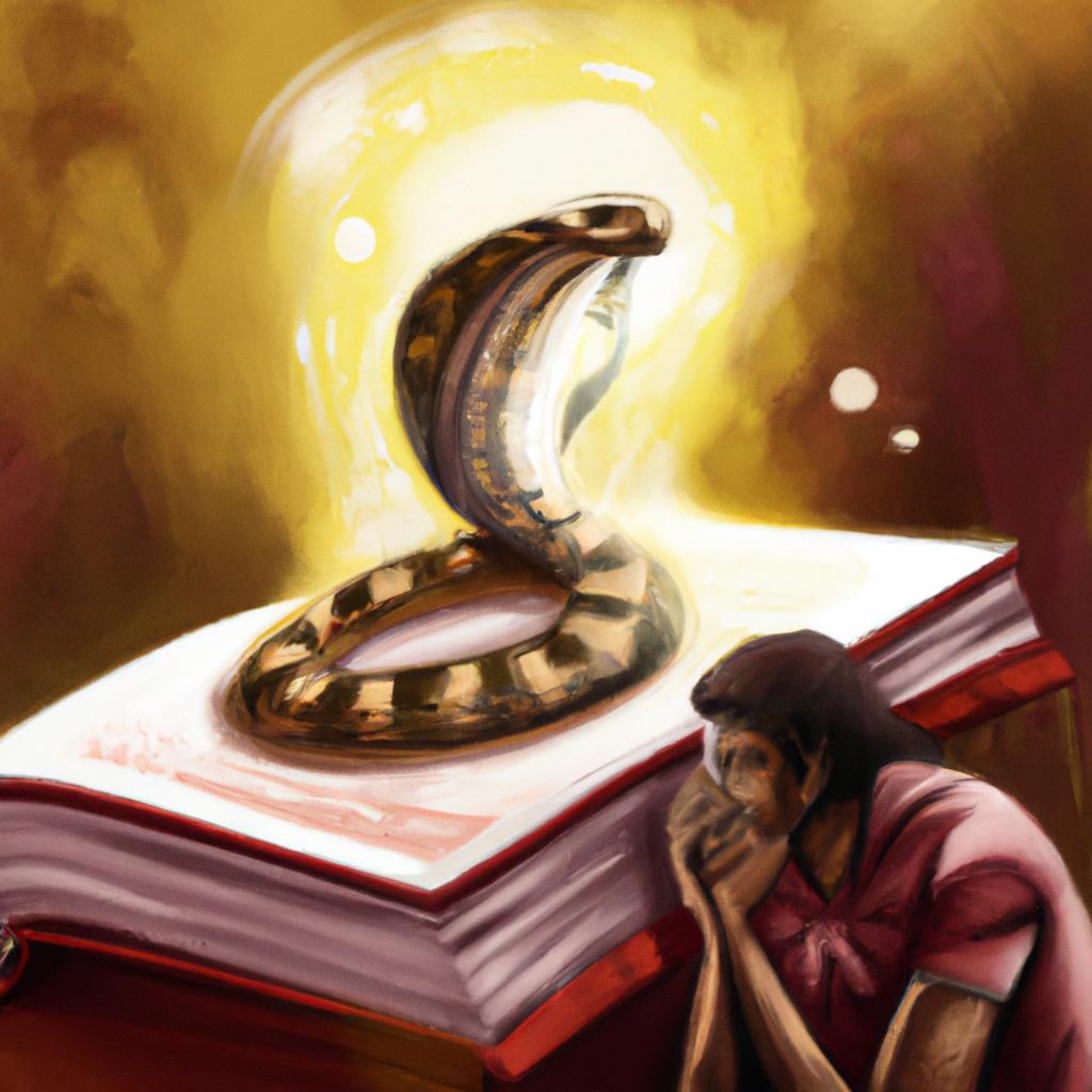Imagem de capa do post "O Que Significa Sonhar com Cobra na Bíblia? Descubra Agora!" com um desenho digital