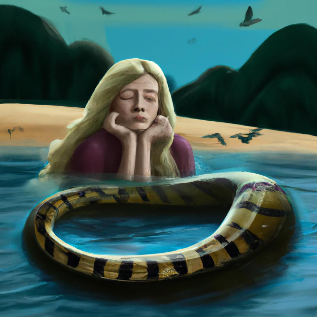 Imagem de capa do post "Descubra o Que Significa Sonhar com Cobra no Rio!" com um desenho digital