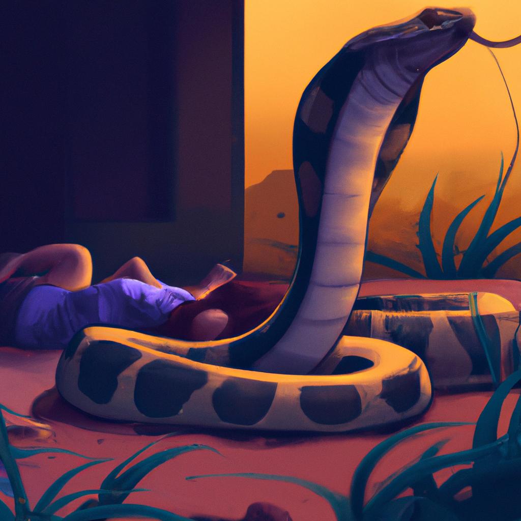 Imagem de capa do post "Cobra Picando? Descubra o Que Significa Sonhar Assim!" com um desenho digital