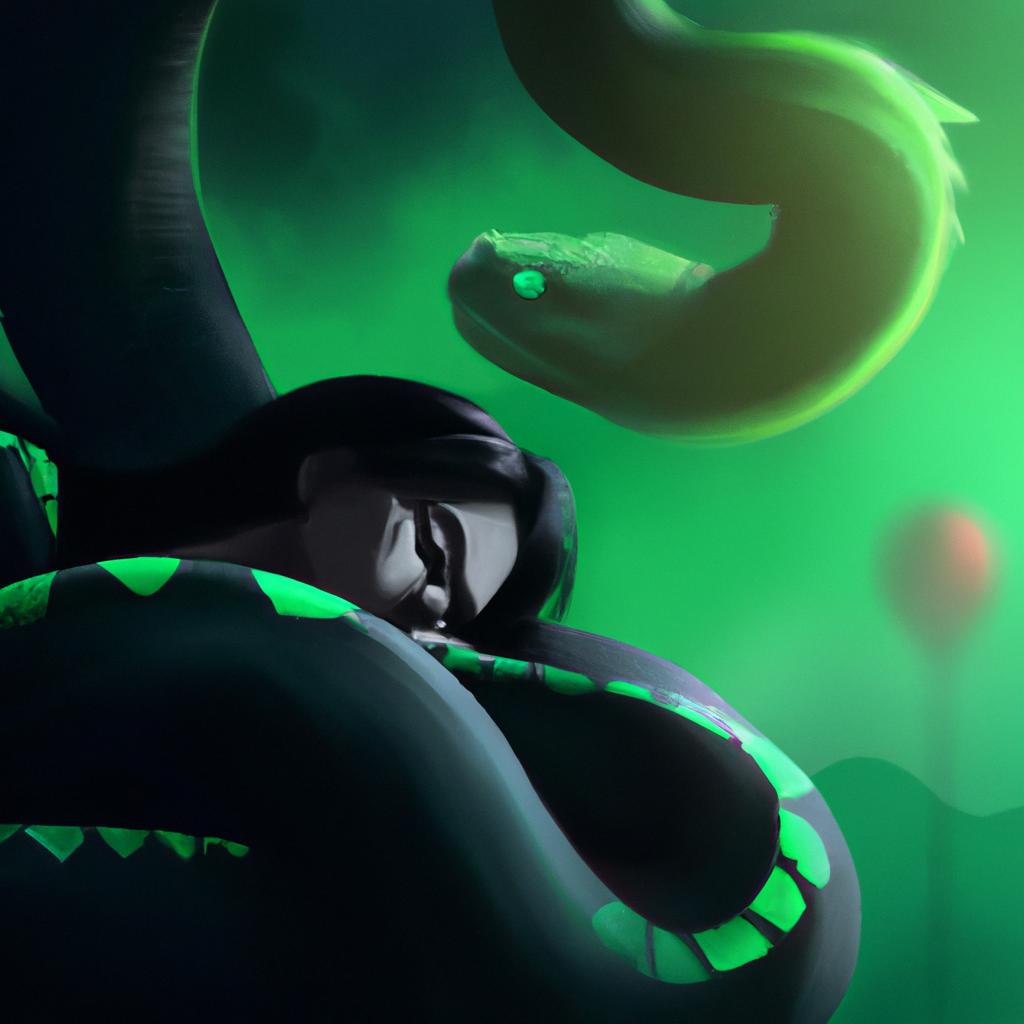 Imagem de capa do post Descubra o Significado de Sonhar com Cobra Preta e Verde! com um desenho digital