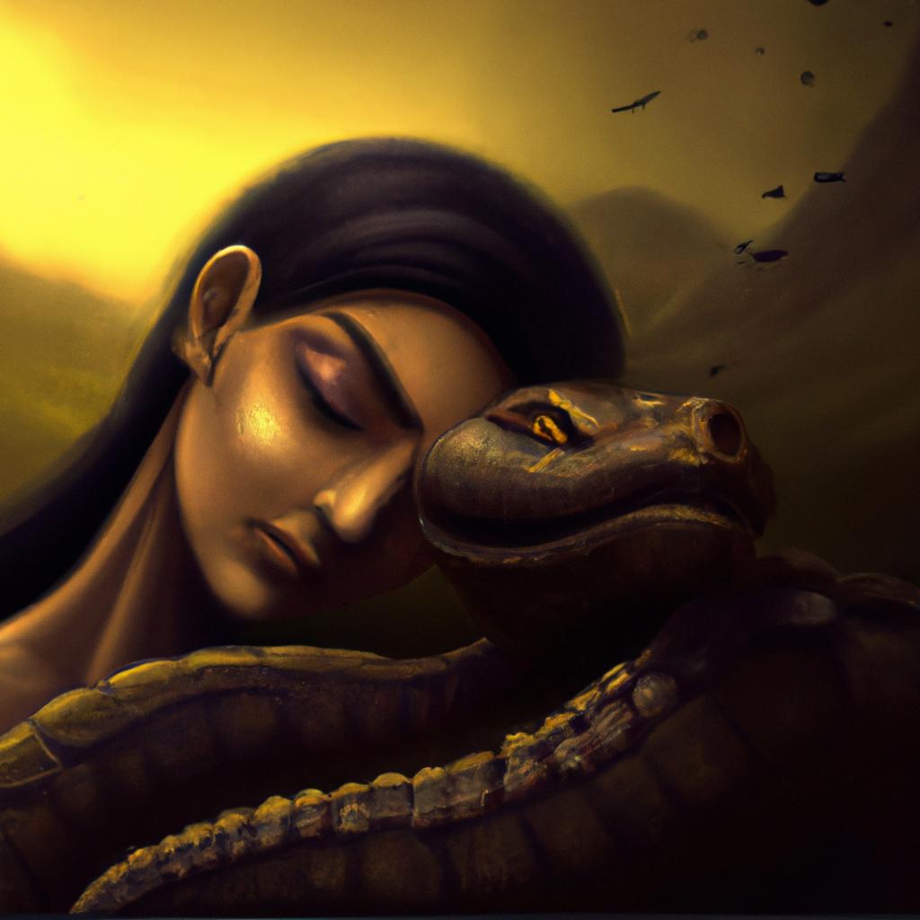 Imagem de capa do post "O Que Significa Sonhar com Cobra Trocando de Pele? Descubra!" com um desenho digital