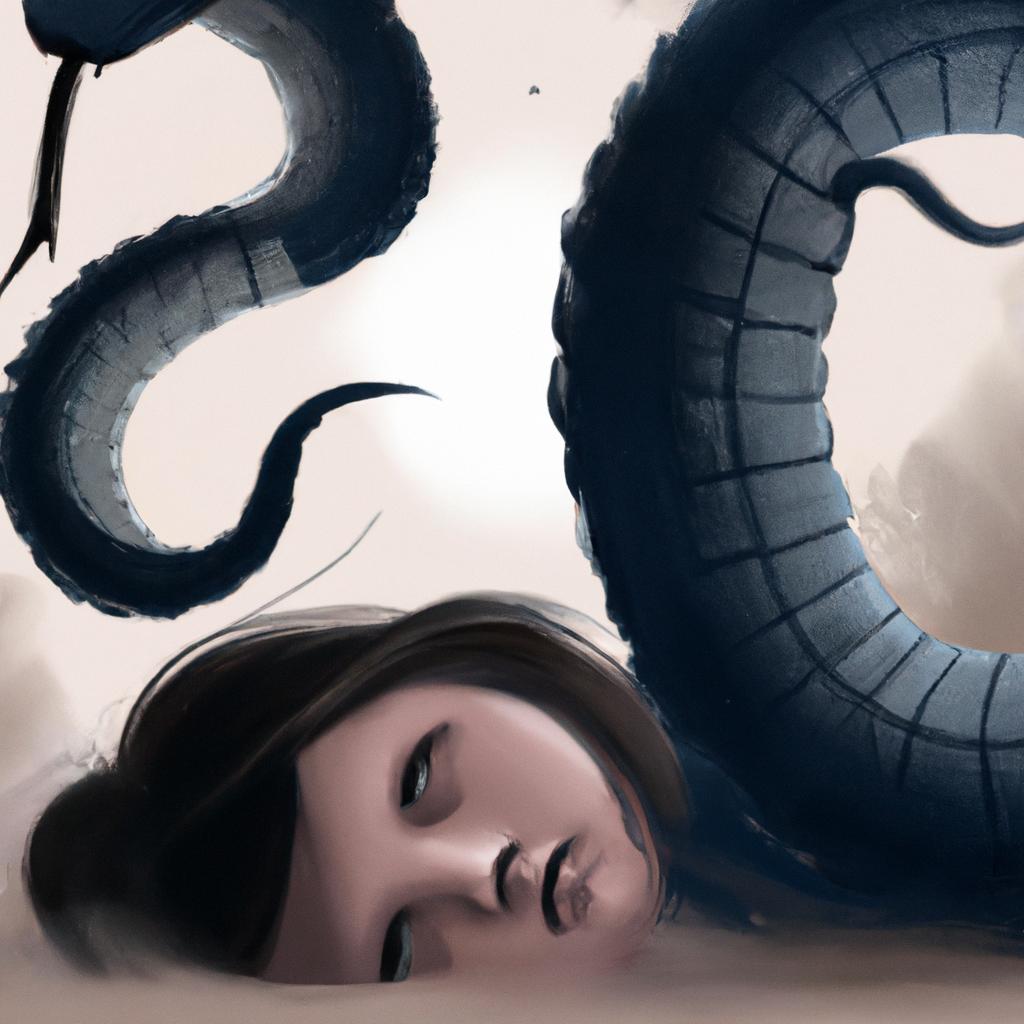Imagem de capa do post "Descubra o Que Significa Sonhar com Cobras Pretas!" com um desenho digital