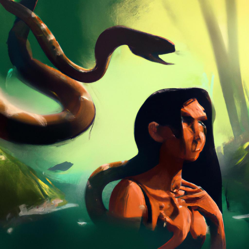 Imagem de capa do post "Descubra o Que Significa Sonhar com Cobras: Revelado!" com um desenho digital