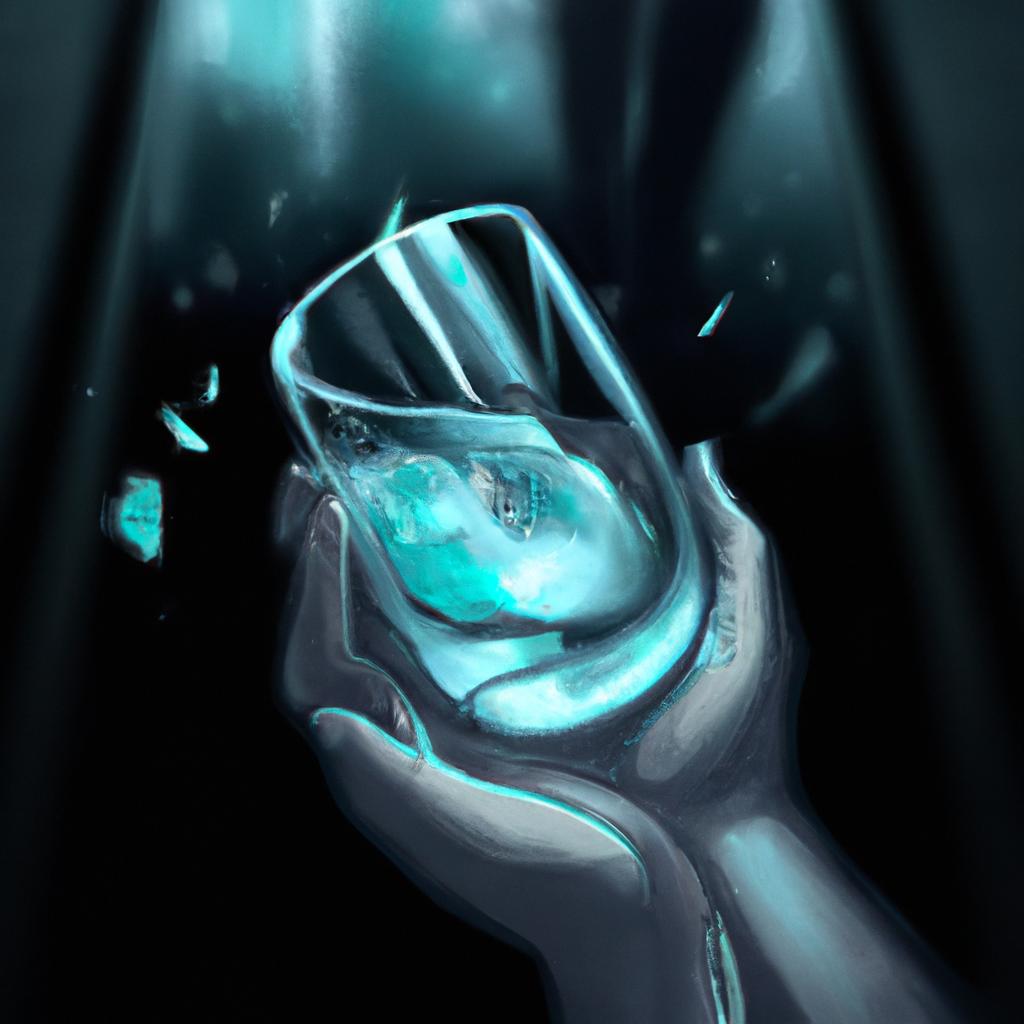 Imagem de capa do post "Descubra o que Significa Sonhar com Copo de Vidro Quebrando!" com um desenho digital
