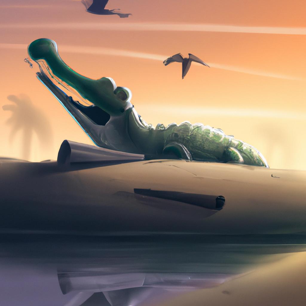 Imagem de capa do post "Descubra o Significado de Sonhar com Crocodilo Atacando!" com um desenho digital
