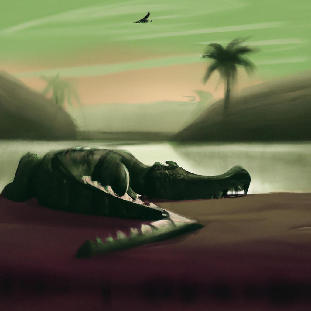 Imagem de capa do post "Descubra o que Significa Sonhar com Crocodilo ou Jacaré". com um desenho digital