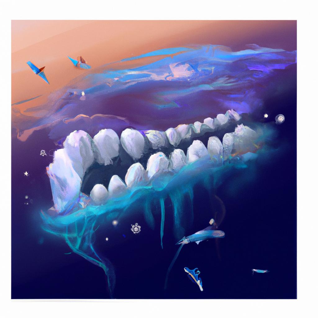 Imagem de capa do post "Descubra o Significado de Sonhar com Dentadura Caindo os Dentes!" com um desenho digital