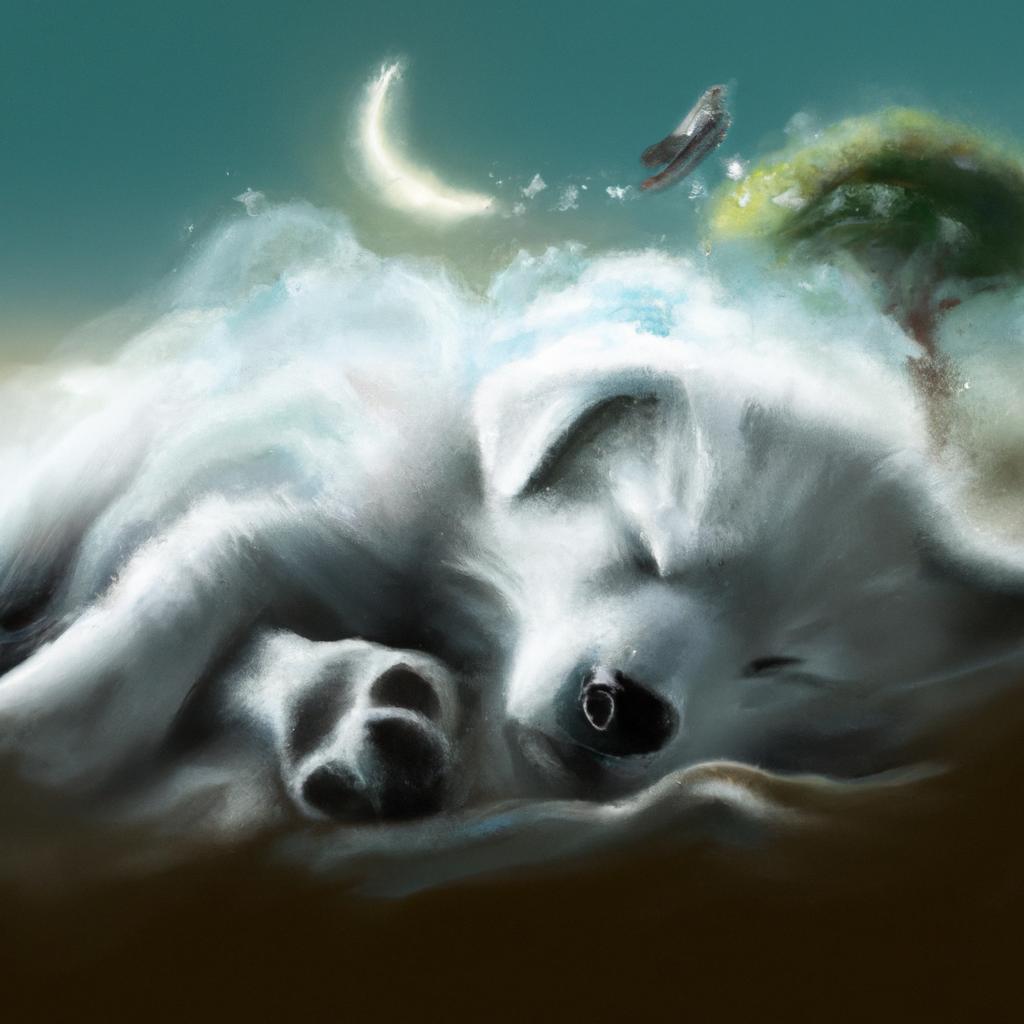 Imagem de capa do post "Descubra o Que Significa Sonhar com Filhote de Cachorro Branco!" com um desenho digital