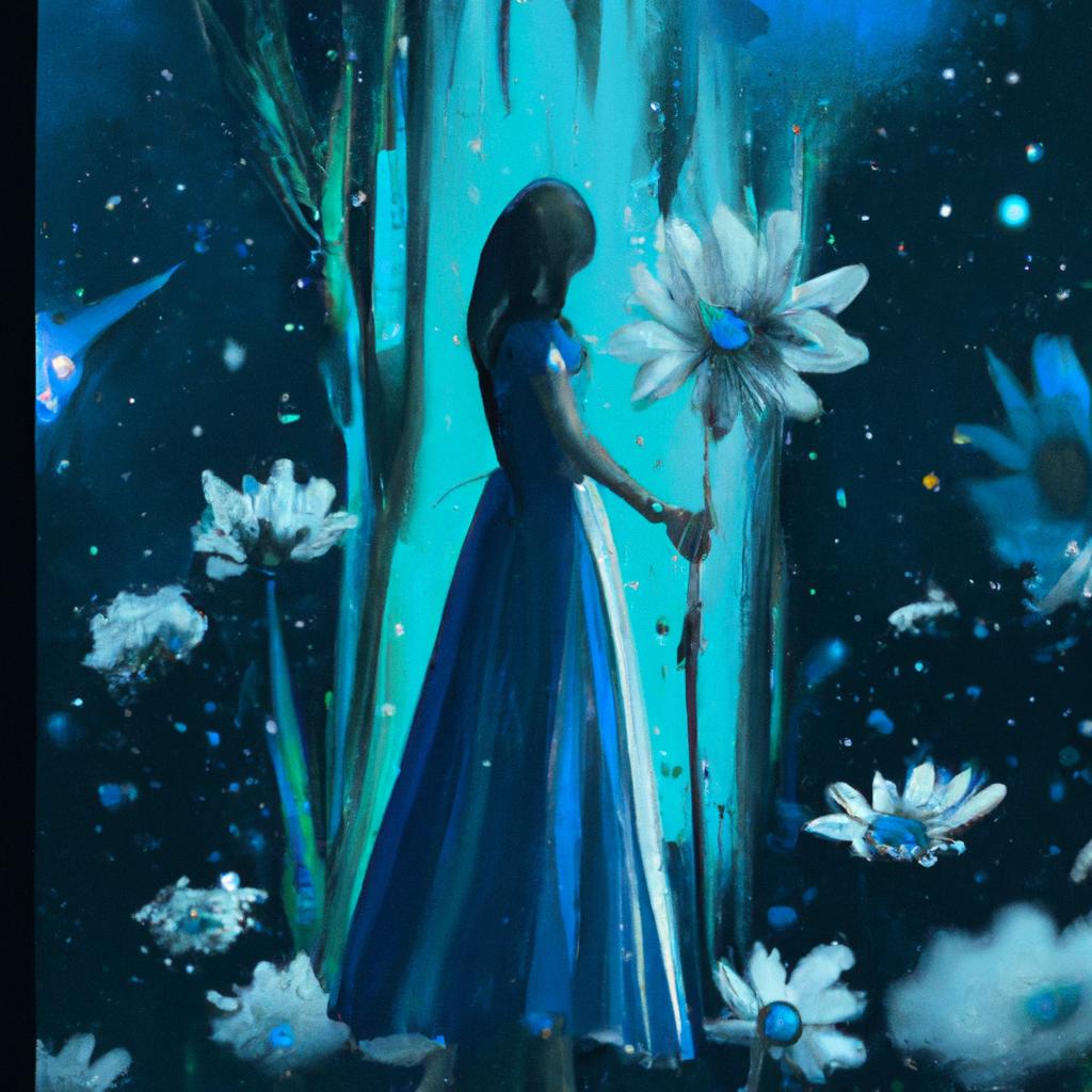 Imagem de capa do post Descubra o que Significa Sonhar com Flores Azuis! com um desenho digital