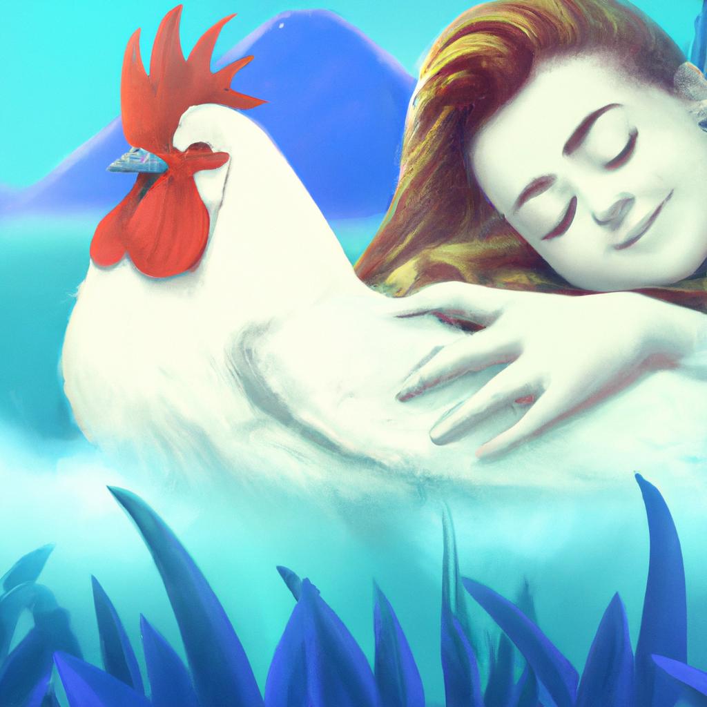 Imagem de capa do post "Descubra o que Significa Sonhar com Galinha Branca!" com um desenho digital