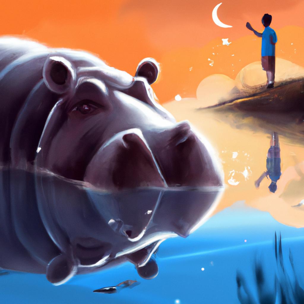 Imagem de capa do post "O Que Significa Sonhar com Hipopotamo? Descubra Agora!" com um desenho digital