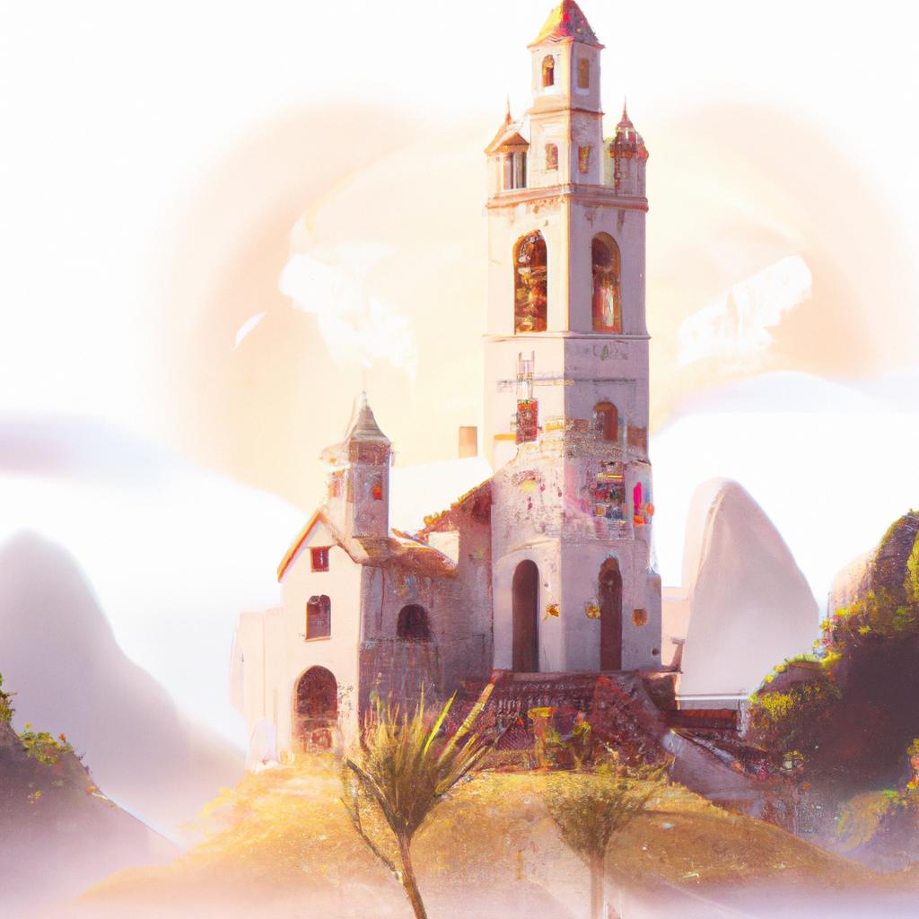 Imagem de capa do post "O que Significa Sonhar com Igreja Católica? Descubra!" com um desenho digital