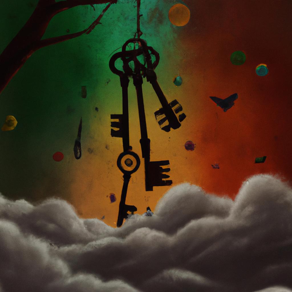 Imagem de capa do post "Molho de Chaves: Descubra o Significado do seu Sonho!" com um desenho digital