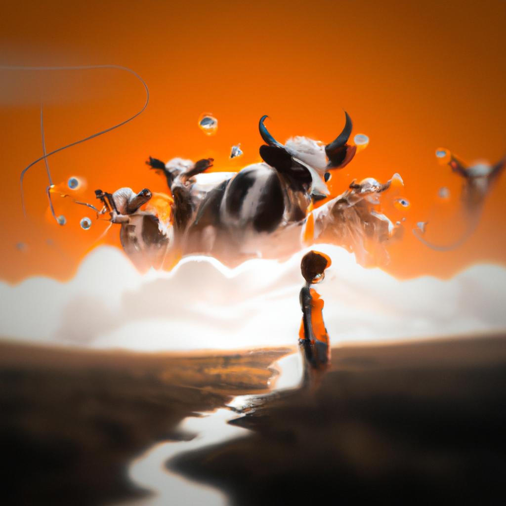 Imagem de capa do post "O Que Significa Sonhar com Muitas Vacas? Descubra!" com um desenho digital