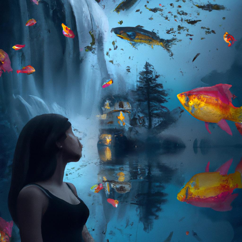 Imagem de capa do post "Descubra o Que Significa Sonhar com Muitos Peixes Vivos" com um desenho digital