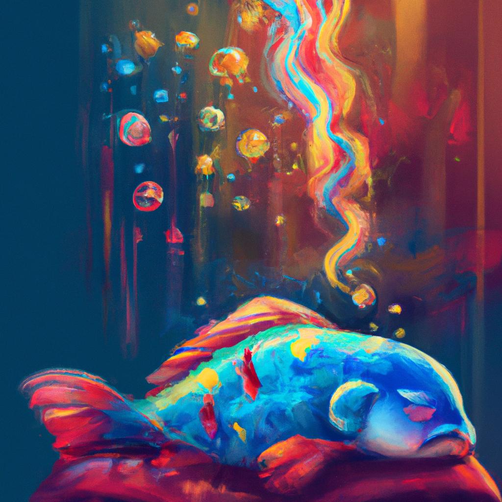 Imagem de capa do post "Descubra o que Significa Sonhar com Peixe Colorido!" com um desenho digital