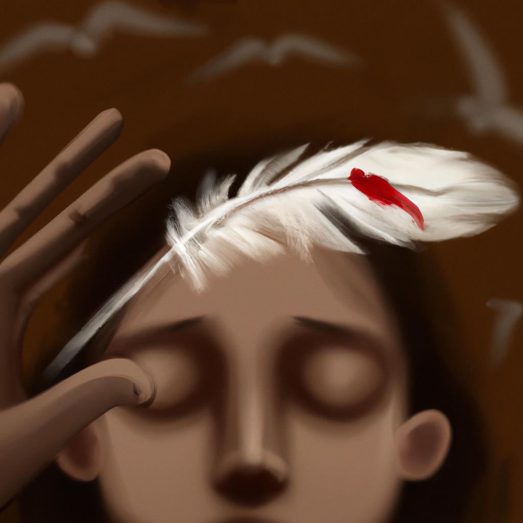 Imagem de capa do post "Descubra o Que Significa Sonhar com Pena de Galinha Branca!" com um desenho digital