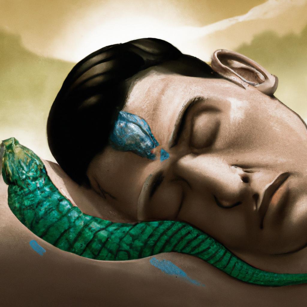 Imagem de capa do post "Descubra o Significado de Sonhar com Picada de Cobra no Braço!" com um desenho digital